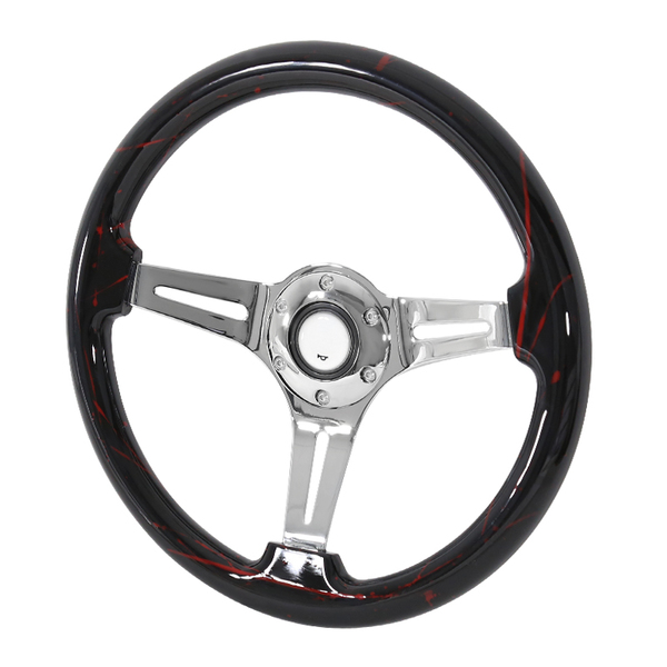 Spec-D Tuning 350Mm Steering Wheel With Graphic, SW-BK-RDP SW-BK-RDP